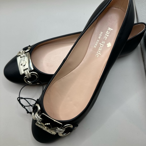 kate spade Shoes - Kate Spade Payton Black Leather Ballet Flats Slip-On Shoes Size 7,5B